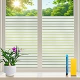 Zindoo Fensterfolie Streifen Sichtschutzfolie Blickdicht Statisch Haftend...