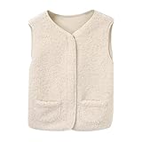 nsiaot Teddy Fleece Weste Damen Winter Warm, Ärmellos Fellweste Damen...