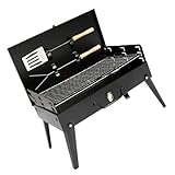 COLLBATH Tragbarer Klappgrill Outdoor Grill mit Grillzubehör Kompakter...