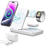 Induktive Ladestation für Apple Watch und iPhone, Kabelloses Ladegerät 3...