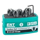 ENT 26516 5-tlg Aufsteckversenker-Set HSS, Durchmesser (d) 4, 5, 6, 8 und...