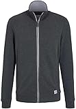 TOM TAILOR Herren Sweatjacke mit Stehkragen, 11086 - Dark Grey Melange, XL