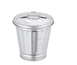 Wwyan Silberner verzinkter Mini-Mülleimer mit Deckel, kleine Metalleimer...