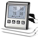 Doppelsonden Fleischthermometer Digital,Digitales Grill-Thermometer zwei...