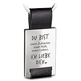 FABACH Liebe Schlüsselanhänger mit Gravur aus Leder - Ich liebe dich...