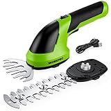 WORKPRO Gartenschere Akku 7,2V Grün, handliche Grasschere akku mit 2...