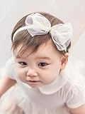 ICKEYOU Baby Mädchen Schleife Spitzenstirnband Süßes Weiches Haarband...
