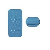 Kleine Wolke Calypso 2-teilig Badewanneneinlage Set mit Nackenkissen, blau,...