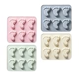 NULYLU Vielseitige Silikonform Fußabdruck 4 Stück für Kuchen Fondant...