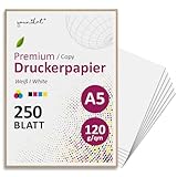 younikat DIN A5 Premium Kopierpapier I 120 g/m² I 250 Blatt in weiß I...