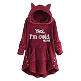 Flauschig Wintermantel Plüschjacke Teddy Fleece Hoodie Jacken Damen...