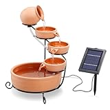 esotec Solar Kaskadenbrunnen Livorno aus Keramik, Gartenliebhaber-Geschenk,...