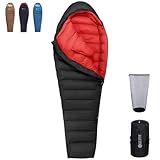 QEZER Daunenschlafsack,nur 1560g Ultraleicht Daunen Schlafsack 660FP...