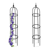 Relaxdays Rankhilfe Obelisk, 2er Set, 100cm hoch, Ranksäule für...