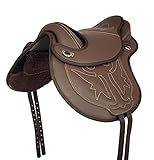 A&M Reitsport Baumloser Wanderreit Sattel TRISHUL aus Nubuckleder Braun,...