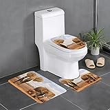 Badezimmerteppich mit Elefantenmotiv, 3-teilig, rutschfest, saugfähig, 61...