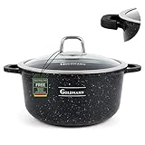 GOLDMANN Kochtopf 24 CM (4.5L) aus Aluminiumguss mit Glasdeckel,...