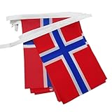 AZ FLAG - Fahnenkette Norwegen 6 Meter Mit 20 Flaggen - 21x14 cm -...