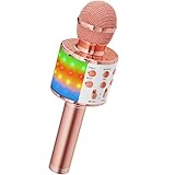 Magic Sing LED Karaoke Mikrofon Kinder, Drahtloses Bluetooth Spielzeug ab...