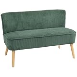 HOMCOM Sofa 2 Sitzer modern Couch ohne Armlehne Gepolstert Polstersofa mit...