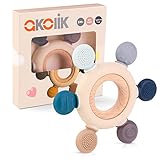 akolik Beißring für Babys, Baby Zahnen Spielzeug Beißring aus Silikon,...