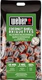 Weber Grill-Briketts aus Kokosnussschalen (8kg Sack), leistungsstark, für...