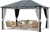 Amopatio Gartenpavillon 3x4 m Wasserdicht Stabil Winterfest, Alu Pavillon...