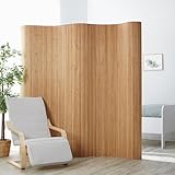 Homestyle4u 302, Raumteiler Bambus Braun Paravent Innen Wellenform...