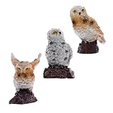 SOIMISS Eulen Mini Ornamente aus Premium Harz Handgefertigte Gartendeko...