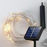 Swsdee Solar Lichterkette,Aussen 1M 100 LED Lichterschweif,Wasserfall...