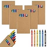 Svalor Mini Wachsmalstifte für Kinder, 5 Packungen Buntstifte-Set mit je 6...