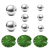 BDHYYM 8er Set Edelstahl Dekokugel Silber Spiegelkugel mit 3 Schwimmend...