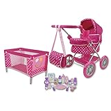 509 Crew Hello Sunshine Puppenkinderwagen, 18-teiliges Kombi-Spiel-Set, ab...