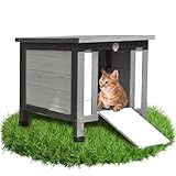 Melko Katzenhaus Grau/Weiß 50 x 45 x 43 cm mit klappbarem Deckel und...