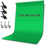 3*3m/9,8*9,8ft Green Screen Fotostudio Hintergrund Waschbares Polyester...