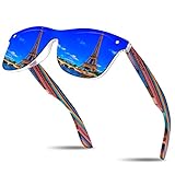 KITHDIA Holz Sonnenbrillen Herren und Damen Polarisierte Sonnenbrille mit...