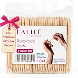 LALILL Holzstäbchen 100 Stück - Nailhautschieber - Holz Orange Sticks for...