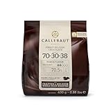 Callebaut Schwarze Schokolade Tropfen 70% Beutel mit 400 g