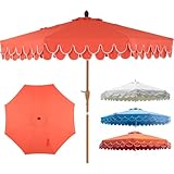ZYXQQJ Grand Patio Sonnenschirm Fransen Gartenschirm 270cm Tragbarer...