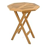 Divero klappbarer Gartentisch Nizza aus Teak Holz, behandelt – wetterfest...