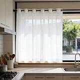 LIJIAO Sheer Voile Vorhang 180 x 225 cm Halbtransparent, Lichtdurchlässig...
