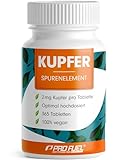 Kupfer Tabletten 365x mit 2 mg Kupfer aus hochwertigem Kupfer-Bisglycinat -...