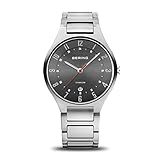 BERING Herren Quarz Uhr | Armbanduhr 39 mm silbernes Titangehäuse und...