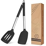 Silikon Pfannenwender, Hitzebeständig Spatel Küchenhelfer Set für Kochen...