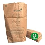 bioMat Kompostierbare Papiersäcke 240l aus Kraftpapier, 25 Papiertüten...