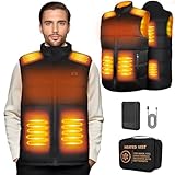 Elrhf Beheizbare Weste,Heizjacke mit Powerbank,Intelligente Duale Steuerung...