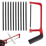 PLUSHCEWT 15.2 cm Mini Bügelsäge Metallsäge mit 10 Klingen - Kompakte...