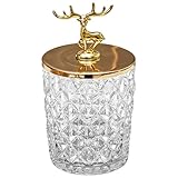 Tressify Luxuriöses Vorratsglas aus Glas mit goldenem Geweihdeckel und...