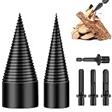 Spetsbst Holzspalter Bohrer 50mm + 32mm, Kegelspalter mit 4 Bohrgriffe,...