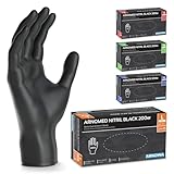 ARNOMED 200x Einweghandschuhe Schwarz, Einmalhandschuhe L, Nitrilhandschuhe...